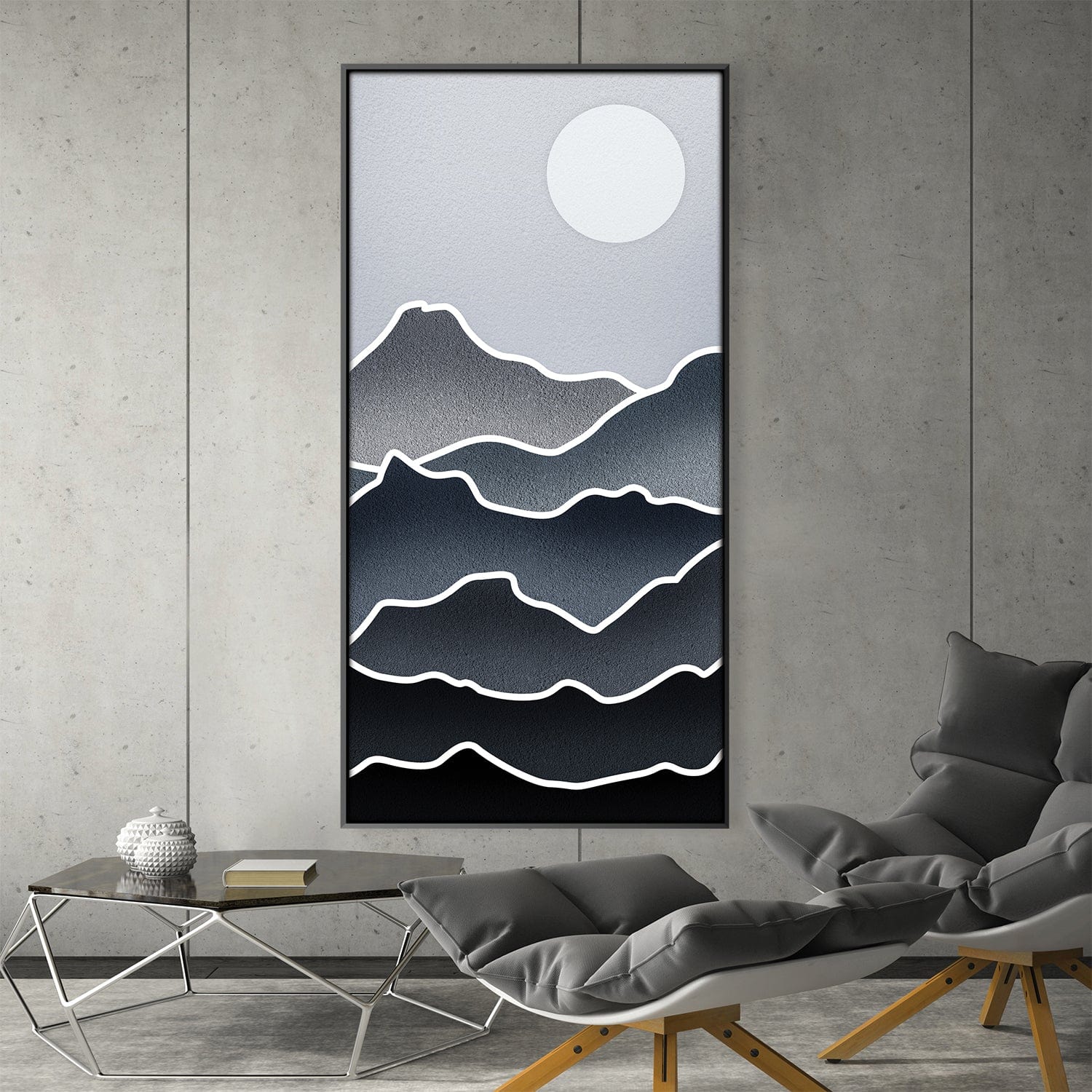 Midnight Ridges Canvas Art Clock Canvas