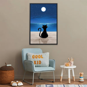 Midnight Whiskers Canvas Art 12 x 18in / Canvas Clock Canvas