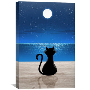 Midnight Whiskers Canvas Art Clock Canvas