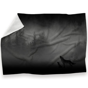 Midnight Wolves Blanket Blanket 30 x 40in Clock Canvas