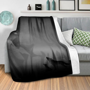 Midnight Wolves Blanket Blanket Clock Canvas