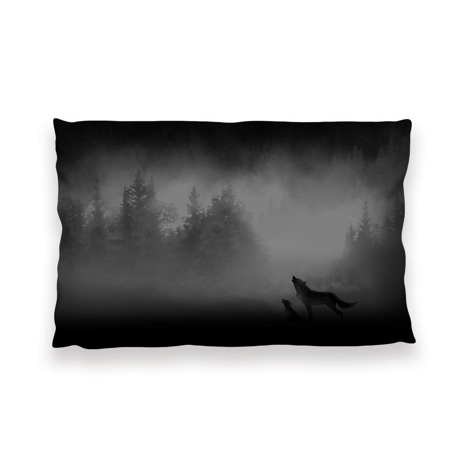 Midnight Wolves Cushion Cushion 13 x 19in Clock Canvas