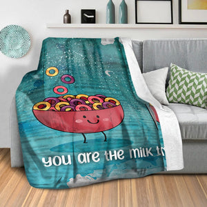 Milk and Cereal Love Blanket Blanket Clock Canvas