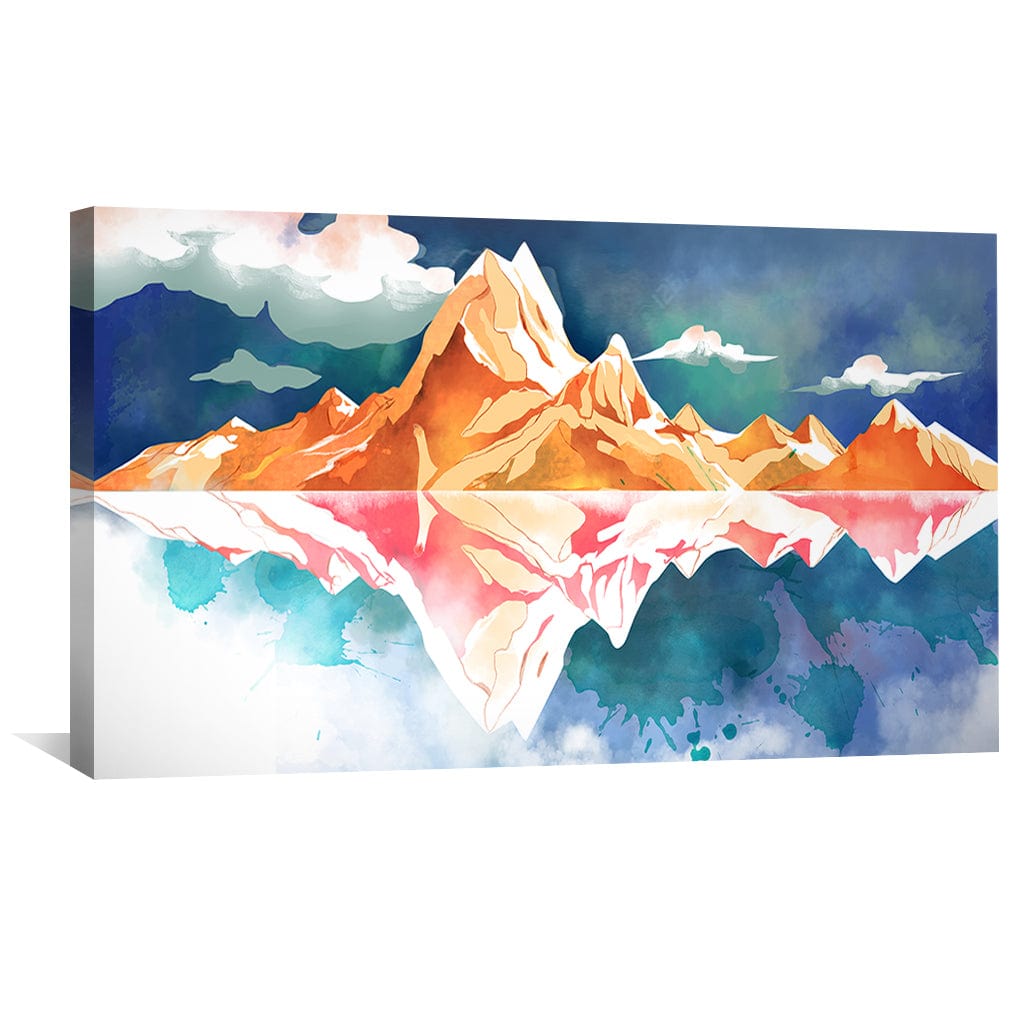 Mirrored Peaks Canvas Art Clock Canvas
