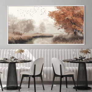 Mist Beneath the Maples Canvas Art Clock Canvas