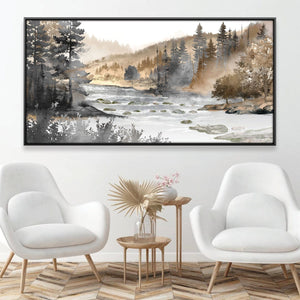 Misty Creek Canvas Art 20 x 10in / Canvas Clock Canvas