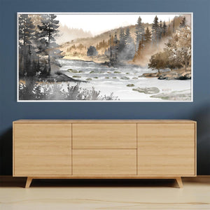 Misty Creek Canvas Art Clock Canvas