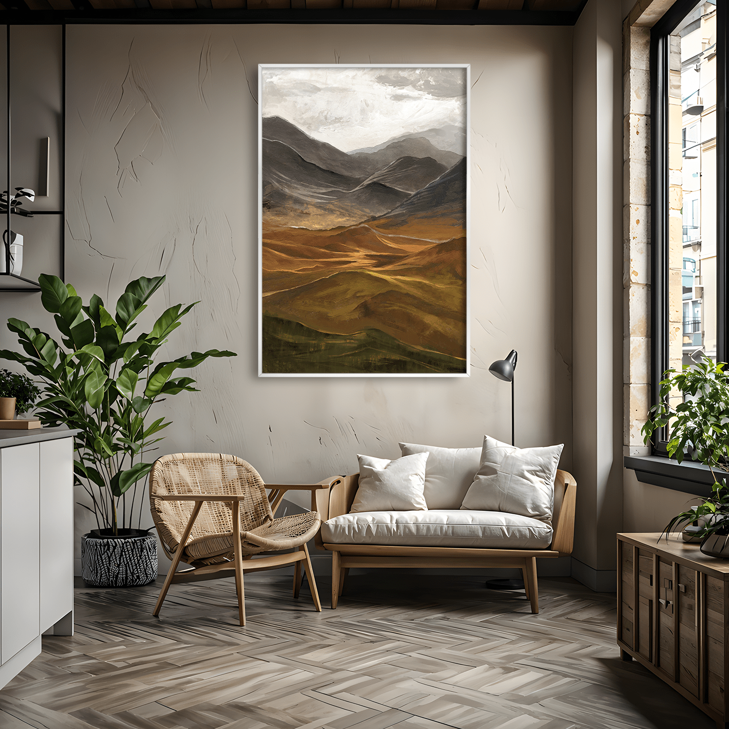 Misty Vale Horizon Canvas Art Clock Canvas