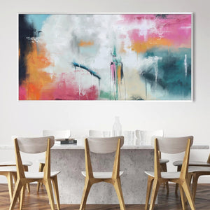 Mixed Abstracted Canvas Art Clock Canvas