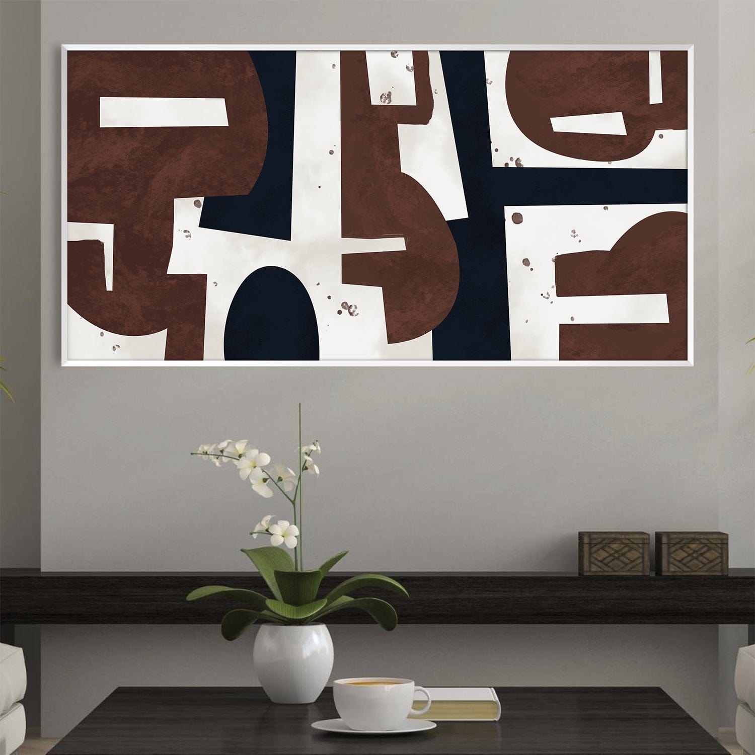 Mocha Cascade Canvas Art Clock Canvas