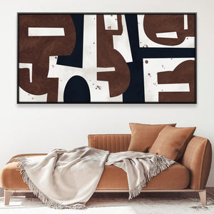 Mocha Cascade Canvas Art Clock Canvas