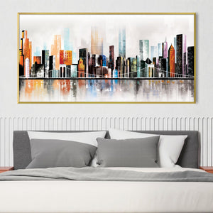 Modern Cityscape Canvas Art Clock Canvas