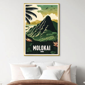 Molokai Hawaii Canvas Art Clock Canvas
