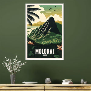 Molokai Hawaii Canvas Art Clock Canvas