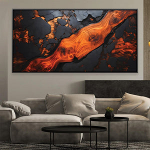 Molten Abstract Canvas Art Clock Canvas