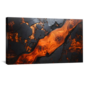 Molten Abstract Canvas Art Clock Canvas