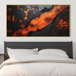 Molten Abstract Canvas Art Clock Canvas
