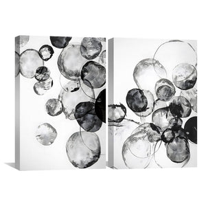 Monochrome Magic Canvas Art Set of 2 / 30 x 45cm / Unframed Canvas Print Clock Canvas