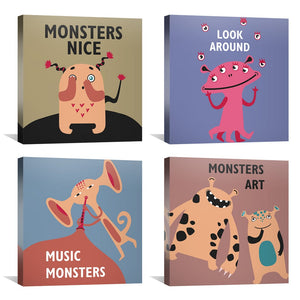 Monster Mischief Canvas Art Clock Canvas