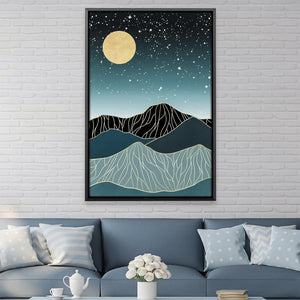 Moon In The Stars Canvas Art Clock Canvas
