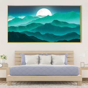 Moonglow Peaks Canvas Art Clock Canvas