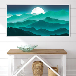 Moonglow Peaks Canvas Art Clock Canvas