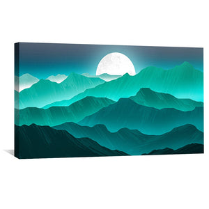 Moonglow Peaks Canvas Art Clock Canvas