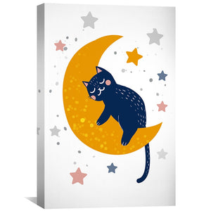 Moonlit Nap Canvas Art Clock Canvas