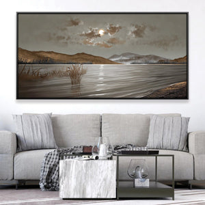 Moonlit Quiet Tides Canvas Art 20 x 10in / Canvas Clock Canvas