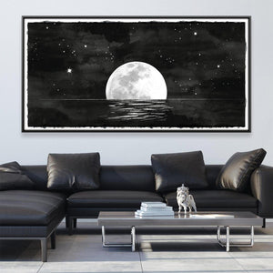 Moonlit Serenity Canvas Art 20 x 10in / Canvas Clock Canvas