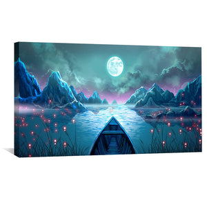 Moonlit Voyage Canvas Art Clock Canvas