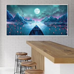 Moonlit Voyage Canvas Art Clock Canvas