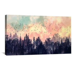 Morning Chorus Canvas Art Clock Canvas