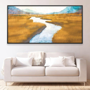 Mountain Bound Stream Canvas Art 20 x 10in / Canvas Clock Canvas