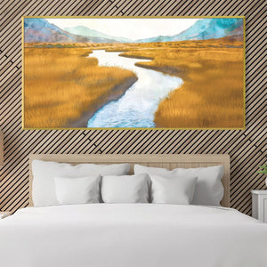 Mountain Bound Stream Canvas Art Clock Canvas