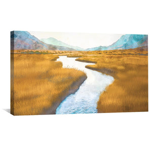 Mountain Bound Stream Canvas Art Clock Canvas