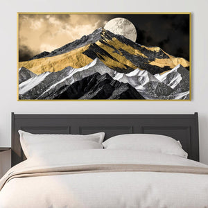 Mountain Eclipse Canvas Art Clock Canvas
