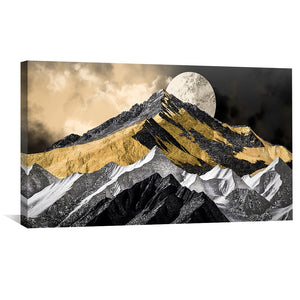 Mountain Eclipse Canvas Art Clock Canvas