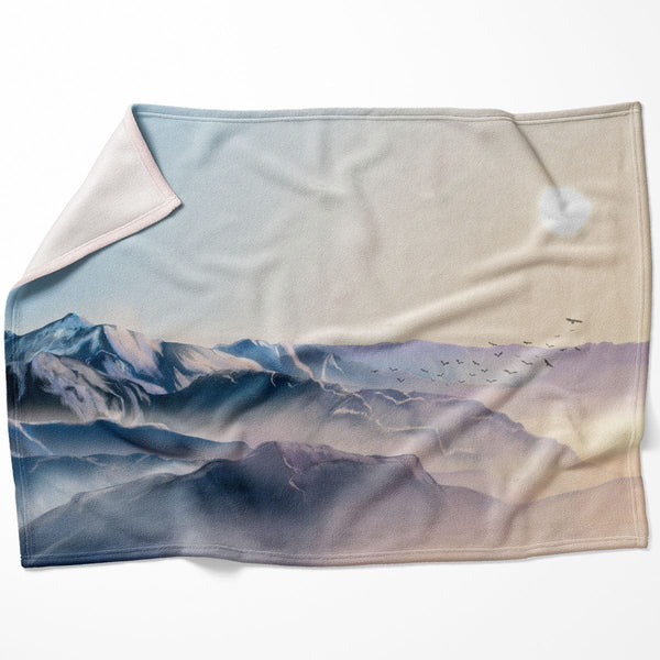 Mountain Horizon Blanket Blanket 75 x 100cm Clock Canvas