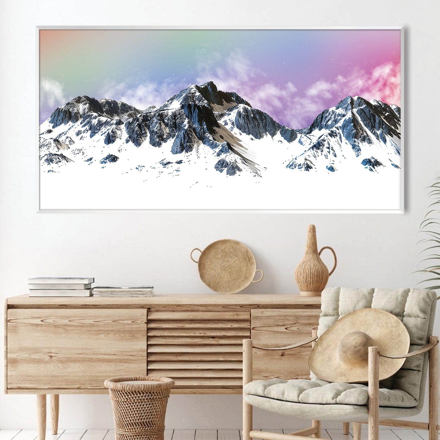 Mountain Radiance Canvas Art Clock Canvas