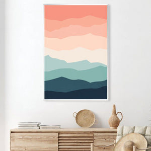 Mountain Range Landscape Canvas Art Clock Canvas