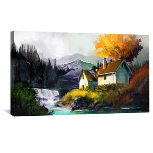 Mountain Retreat Canvas Art Clock Canvas