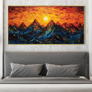 Mountain Sunset Canvas Art Clock Canvas