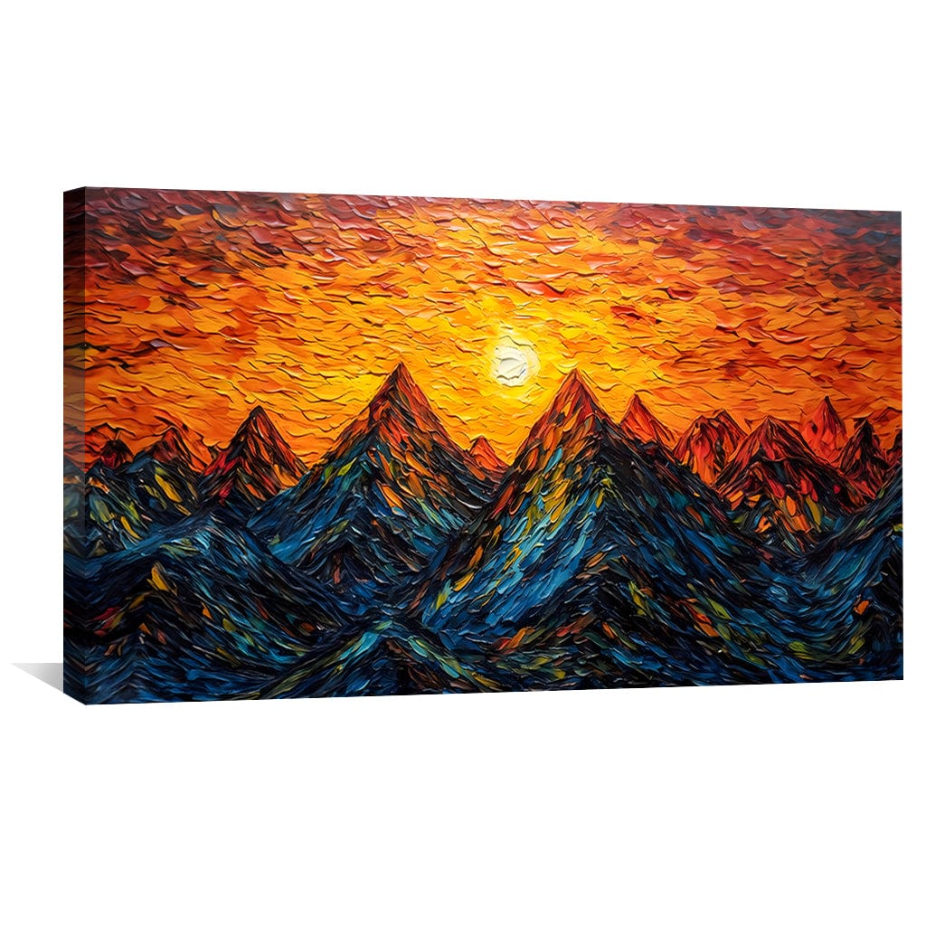 Mountain Sunset Canvas Art Clock Canvas
