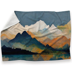 Mountains on Mountains Blanket Blanket 30 x 40in Clock Canvas