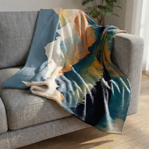 Mountains on Mountains Blanket Blanket Clock Canvas
