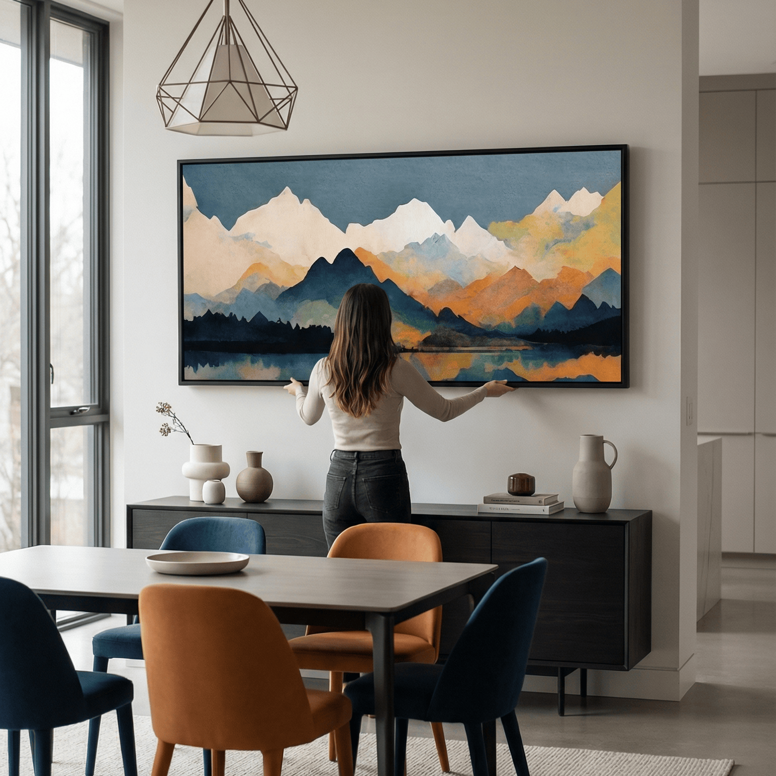 Mountains on Mountains Canvas Art Clock Canvas