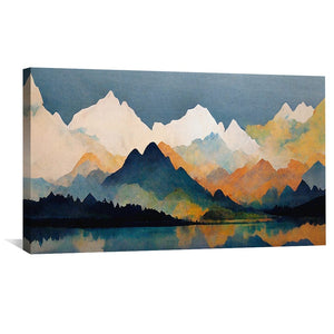 Mountains on Mountains Canvas Art Clock Canvas