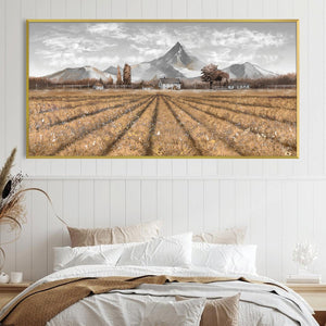 Mountainside Harvest Canvas Art Clock Canvas