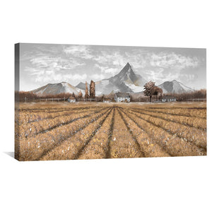 Mountainside Harvest Canvas Art Clock Canvas